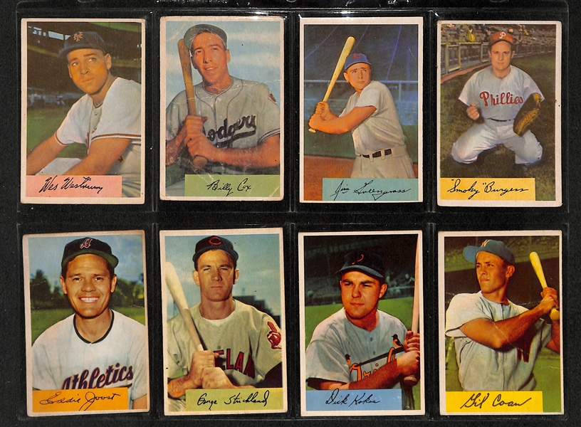 Lot Of 75 1954 Bowman Baseball Cards w. Nellie Fox